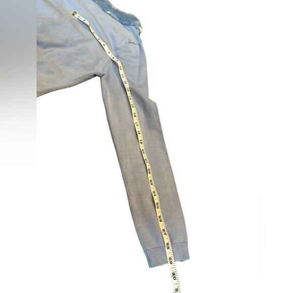 Silx by August Silk Blue Faux Fur Cardigan Women's Size Large - Picture 6 of 9